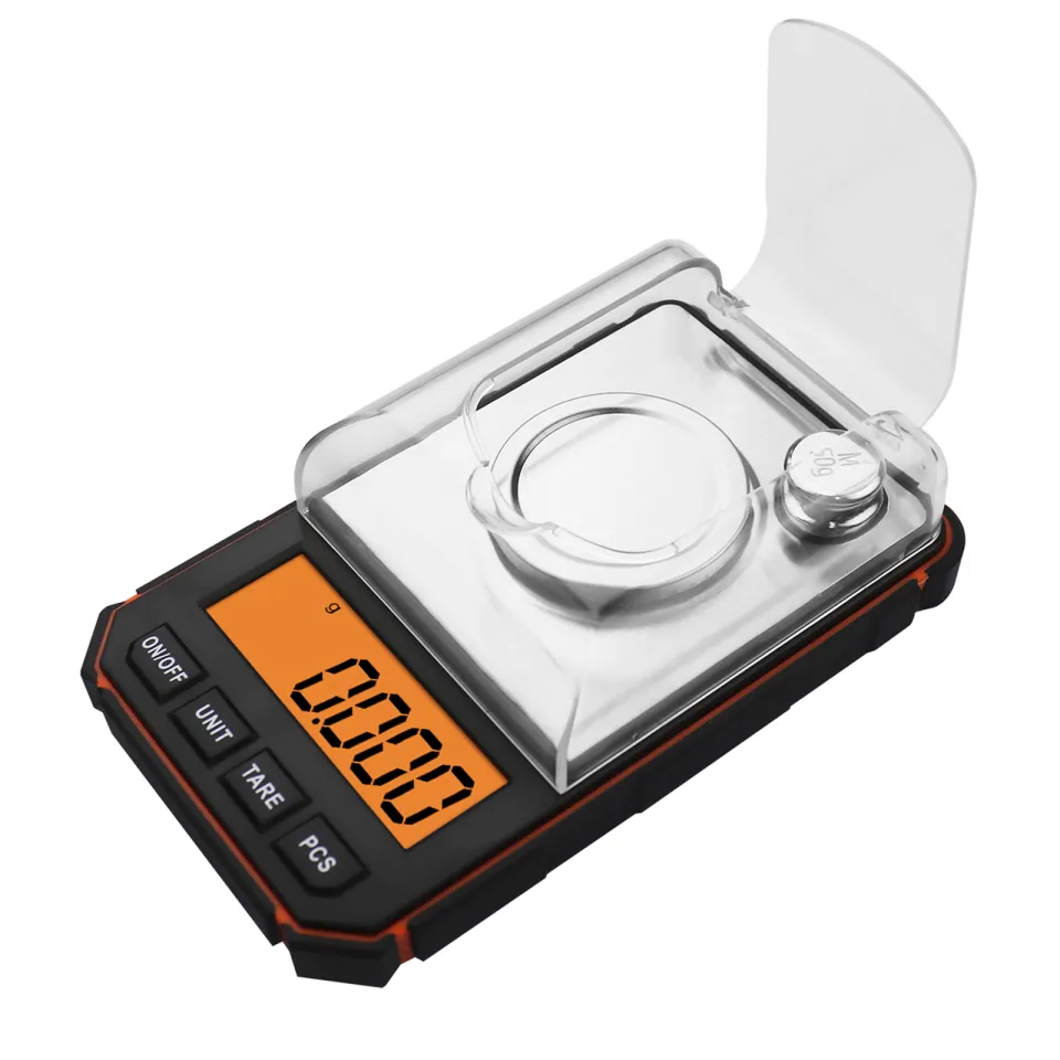 Professional 0.001g Portable Mini Digital Scale - 50g Calibration Weights  Included (No Battery Needed)