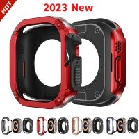 ❀ 2 w 1 odporne na wstrząsy etui do Apple Watch serii 8/7/SE/6/5/4 Ultra 41mm 45mm 40mm 44mm 49mm TPU PC ochraniacz zderzaka do Iwatch