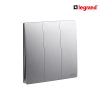 Legrand สวิตช์ทางเดียว 3 ช่อง สีเทาดำ 3G 1W  Switch 16AX รุ่นมาเรียเซนต์ | Mallia Senses | Dark Silver | 281004DS | บิทิสมาร์ท | BTiSmart