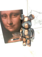 Bearbrick เนบิวลาหินอ่อนสาดหมึกรุนแรงหมี Mona Lisa รุนแรงหมี S Tarry Sky ร่วมแหวน400%