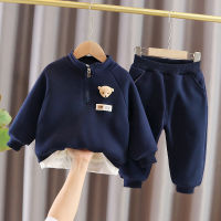 Winter Baby Boy Thicken Warm Clothes Children Cartoon Bear Sweater Pants 2PcsSets Kids Boys Casual Costume Infant Tracksuits