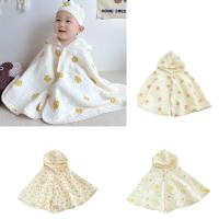 ♈■❏ 2 Layers Baby Towel with Hood-Cotton Bath Towel Infant Poncho Ultra-Absorbent Toddles Cartoon Bathrobe Blanket Sleepwear