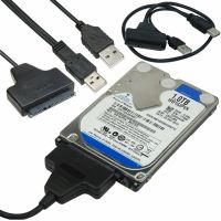 New USB 2.0 To SATA Converter Adapter Cable For 2.5/3.5 Inch SATA1 And SATA2 HDD Hard Drive Disk Dual USB Power