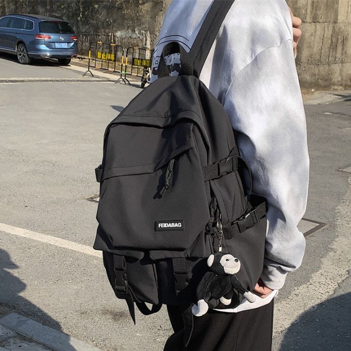 กระเป๋าโรงเรียนมัธยม-man-ins-cool-กระเป๋าเป้สะพายหลัง-han-edition-2021หญิงนักศึกษาวิทยาลัยหดกระเป๋าเป้สะพายหลังขนาดใหญ่