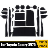 อุปกรณ์เสริมในรถยนต์สำหรับ Toyota Camry XV70 2018-2021 2022 2023ประตูร่องเสื่อถ้วยการป้องกันการลื่นประตูสล็อตเสื่อที่วางแก้วแผ่นกันลื่น