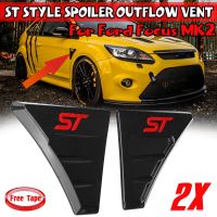 Pair Car Side Fender Spoiler Outflow Vent For Ford Focus MK2 MK3 RS Racing Bonnet Air Flow Trim Wing Badges ST Style