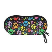 Dog Paw Printed Eye Glasses Case for Women Men Sun/Swimming Glasses Protector Kids Travel Pack Pouch Glasses Case Portable