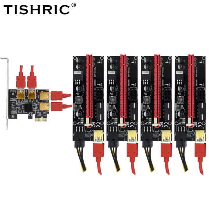 tishric-pcie-1-to-4-pci-express-multiplier-pcie-4x-to-4-usb-3-0-hub-adapter-riser-009s-pci-express-x16-video-card-for-mining