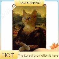 Mona Lisa Kitten ป้ายโลหะผนังโล่คลับบาร์ที่กำหนดเองผนังบาร์ดีบุกป้ายโปสเตอร์ 20 * 30 ซม