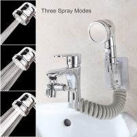 Sink Faucet Sprayer Attachment Extension Shower Head Set 3 Modes Adjustable Hair Pet Rinser Showerhead with Stop Function Showerheads