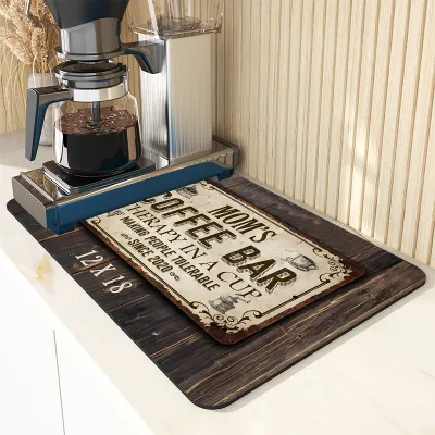 【CC】❏  Absorbent Draining Dish Drying Drain Tableware Placemat Table Coaster