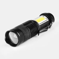 3w Q5+COB Portable Ultra Bright Handheld LED Flashlight with Adjustable Focus ZOOM Mini Torch Use built-in 14500 Battery