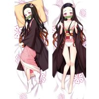 ปลอกหมอนลายอนิเมะ Kimetsu No Yaiba ปลอกหมอน Dakimakura ขนาด60X180ซม. 3D ปลอกหมอนสองด้านคลุมเตียงกอดร่างกาย