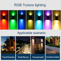 Decoration Solar Garden Lights RGB Color Changing Waterproof Wall Lamp Christmas Gift Solar Lighting For Walkway Fence Stairs