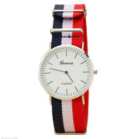 fashion Leisure Nylon canvas band Weave quartz Watch White