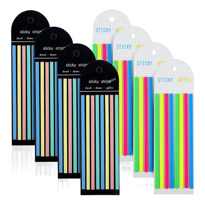 1Set Highlighter Tape Morandi Neon Clear Highlighter Strips Flags Stickers Long Fluorescent Strips