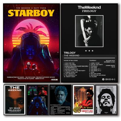 Music Album Cover Rapper Starboy Posters Trilogy the weeknd poster Aesthetics Canvas Home Decoration Wall Art Mural Room Decor Wall Décor