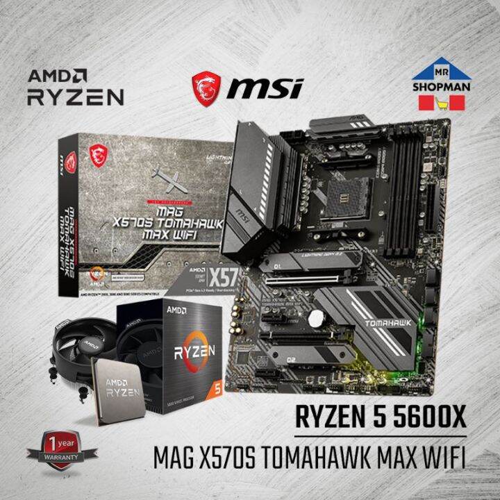 AMD Ryzen 5 5600X Processor w/ MSI X570S Tomahawk Max Wifi X570