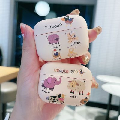 เคสหูฟังชุดหูฟังรูปตัวการ์ตูนสัตว์น่ารักสำหรับ Airpods 1 2 3 Pro Kawaii ฝาครอบป้องกันสำหรับ2022 Airpods Pro 2