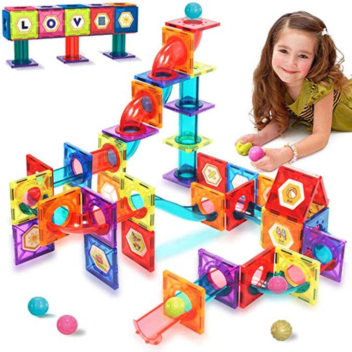 【68PCS】Kids Building Blocks Slide Ball Sets Marble Race