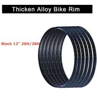 2Pcs 12 Inch Bike Rim 20/28 Holes Aluminum Alloy Black Color Thicken Rim 30mm Folding Bicycle Rims E-bike Ring Wheel Parts