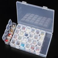 1 Set 28 Slots Empty Nail Storage Box Case For Rhinestones Alloy Parts Organizer Case Storage Beads Jewelry Boxes