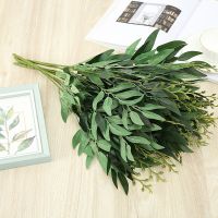 Artificial willow bouquet fake leaves for Home Christmas wedding decoration jugle party willow vine faux foliage plants wreath Artificial Flowers  Pla