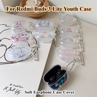 READY STOCK!  For Redmi Buds 3 Lite Youth Case Transparent cartoon smiley face pattern for Redmi Buds 3 Lite Youth Casing Soft Earphone Case Cover