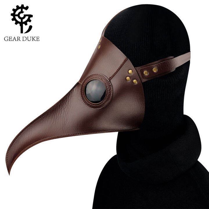 european-and-american-new-steampunk-pu-leather-plague-doctor-mask-head-cover-halloween-bar-prop-gift