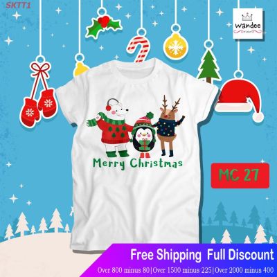 SKTT1 เสื้อยืดยอดนิยม เสื้อยืดคริสต์มาส เสื้อคริสต์มาส Christmas &amp; Happy New Year (MC27) Mens Womens T-shirts