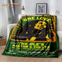 Living room, bedroom, sofa bed, maple leaf velvet blanket for picnic, Bob Marley music decoration reggae blanket