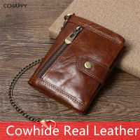 TOP☆CCHAPPY Genuine Leather RFID Anti Theft Wallet Mens Multi Function Cowhide Coin Purse