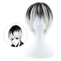 【จัดส่งที่รวดเร็ว】 โตเกียวปอบ: re haise Sasaki Ken kaneki สั้นสีดำและสีเงิน O mbre คอสเพลย์วิกผม วิกผมสวย