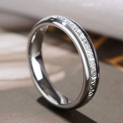 แหวนแต่งงานขอบคู่ทำจากเหล็กไทเทเนียมขนาด4มม. 6มม. 8มม. แหวนเครื่องประดับคู่สำหรับผู้หญิงและผู้ชาย