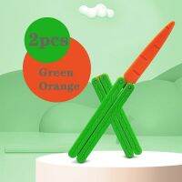 Luminous Carrot Gravity Knife Fidget Toys Children Decompression Push Card Toy 3D Printing Glowing Carrot Knife Toy For Gifts