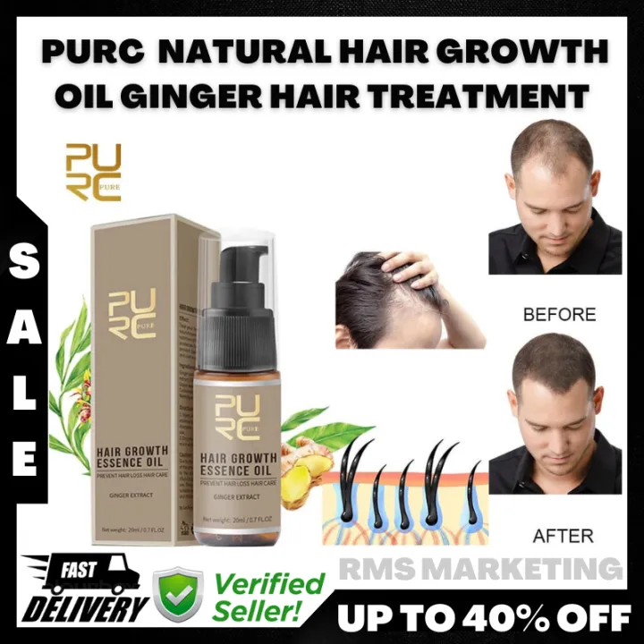 NEW! PURC 100% Pure Natural Hair Growth Oil Ginger Hair Treatment ...