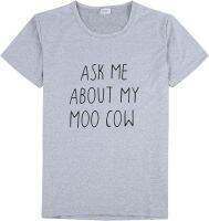 Boys Tee Shirts Ask ME About My Cow Childrens Novelty Funny Humor Flip T Shirt Round Neck Short Plain Shirts