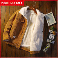 Nanjiren ผู้ชายแจ็คเก็ตผ้าลูกฟูก,ที่มีคุณภาพสูงเสื้ออบอุ่นหนา,5XL ขนาดบวกแจ็คเก็ตผ้าฝ้ายสบายๆ,ฤดูใบไม้ร่วง/ฤดูหนาว