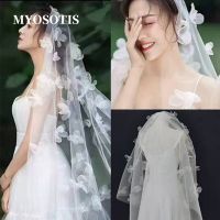 Romantic Wedding Veil Dress Petals Decoration Veil Layers Tulle  Bridal Veils Hair Accessories