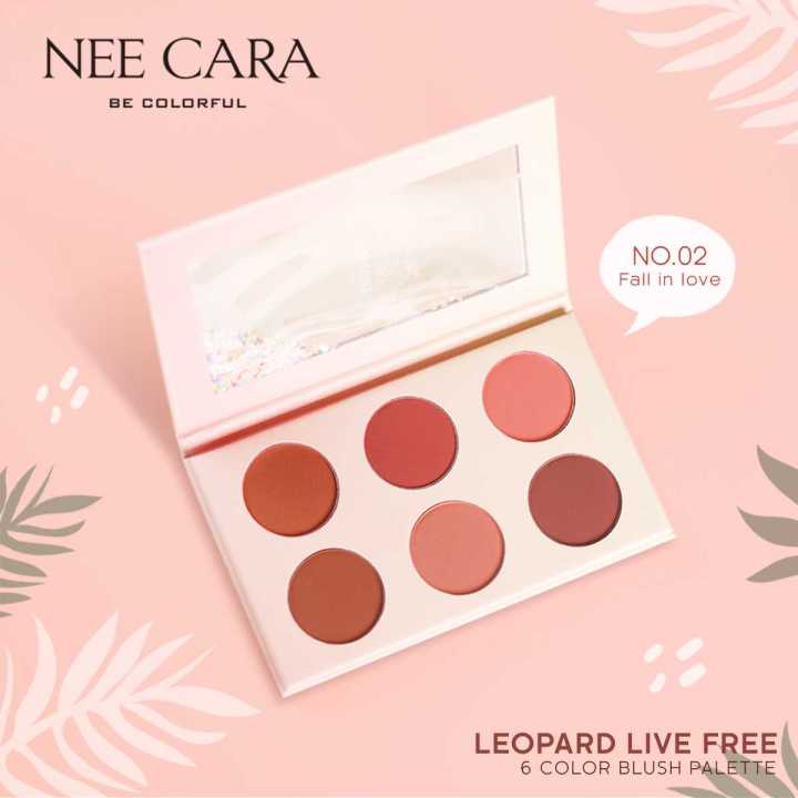 nee-cara-นีคาร่า-n606-นีคาร่า-บลัชออน-บลัชออนพาเลท-6สี-leopard-live-free-6-color-blush-palette