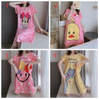 Women‘s sleepwear loose Plus size Nightdress Summer Cartoon nightwear