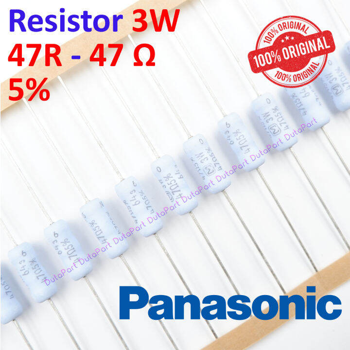 20 PCS Resistor 47 Ohm 3 Watt 5% ORIGINAL PANASONIC 3W 47R HIGH QUALITY ...