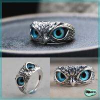 MINERA วันแม่ ของขวัญ Retro Animal Style Statement Ring Owl Eye Open Adjustable Vintage Ring