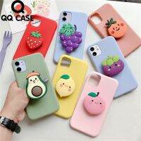 【Great. Cell phone case】3D การ์ตูนน่ารักผลไม้ที่วางโทรศัพท์ยืนกรณีสำหรับ Iphone 6 6วินาที7 8บวก SE 2 2020 11 Pro XS MAX X XR ซิลิโคนอ่อนนุ่มกรณียึด