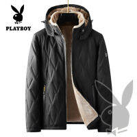 PLAYBOY ขนาดใหญ่เบาะเสื้อผ้าฝ้ายแจ็คเก็ตผู้ชายเสื้อผ้าฝ้ายสามารถถอดออกจากฝาครอบเพื่อให้อบอุ่น