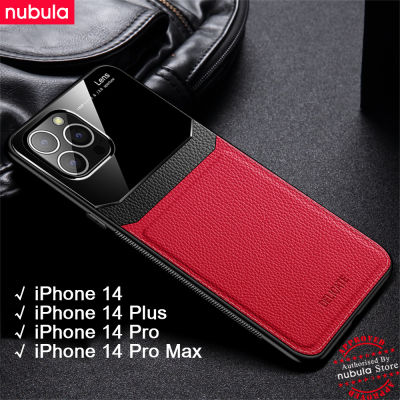 NUBULA สำหรับ Apple iPhone 14 Pro 14 + Plus 14Pro Max ปลอก Hard Grained หนังโทรศัพท์มือถือฝาหลัง Plexi แก้วโทรศัพท์มือถือ Hp iPhone 14 Pro โทรศัพท์มือถือกันกระแทกเคสสำหรับ iPhone 14 Pro 14Plus Pro Max