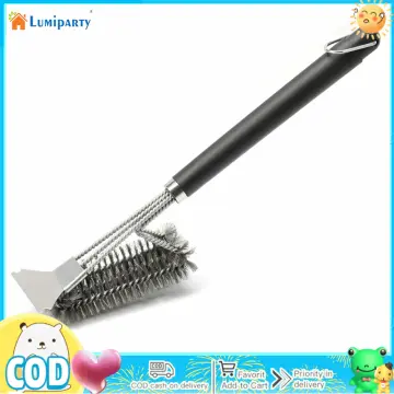 1pc Kitchen Accessories BBQ Brush Barbecue Grill Brush Stainless Steel Wire  Bristles Scraper BBQ Grate Cleaner BBQ Accessories Tools