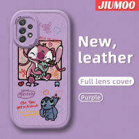 JIUMOO เคสโทรศัพท์ลายการ์ตูนสีชมพูสติทช์มอนสเตอร์ดีไซน์ใหม่ A52s ปลอกสำหรับ Samsung 5G A52 4G นุ่มหนังเคสป้องกันกล้องฝาปิดด้านหลังเลนส์เต็มรูปแบบเคสกันกระแทก