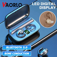 VAORLO S19 Bone Conduction หูฟังไร้สายบลูทูธ5.0หูฟังกีฬาพร้อมไมโครโฟน LED Power Display Touch Control หูฟังตัดเสียงรบกวนสำหรับ Android สมาร์ทโฟน