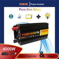 KNHK 4000W Pure Sine Wave อินเวอร์เตอร์ DC12V To AC220V Built-In Transfer Converter ใช้สำหรับรถยนต์/บ้าน/กลางแจ้ง